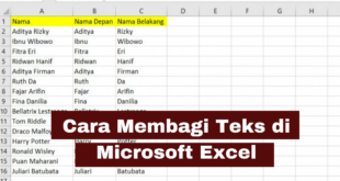 Cara Membagi Teks di Excel